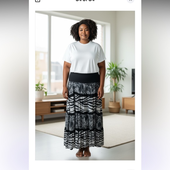 Chico's Dresses & Skirts - NWOT Chico's Size 1 Black and White Animal Print Maxi Skirt